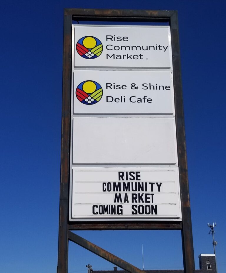 Rise Community Market Sign